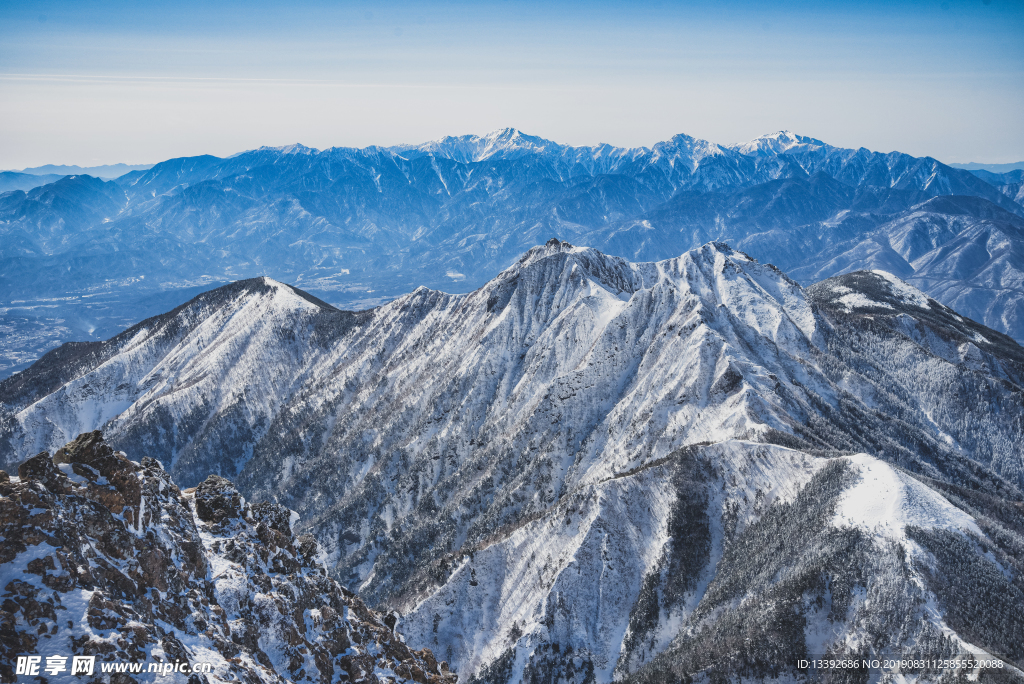 冰峰 雪峰 山川 山峰 冬季