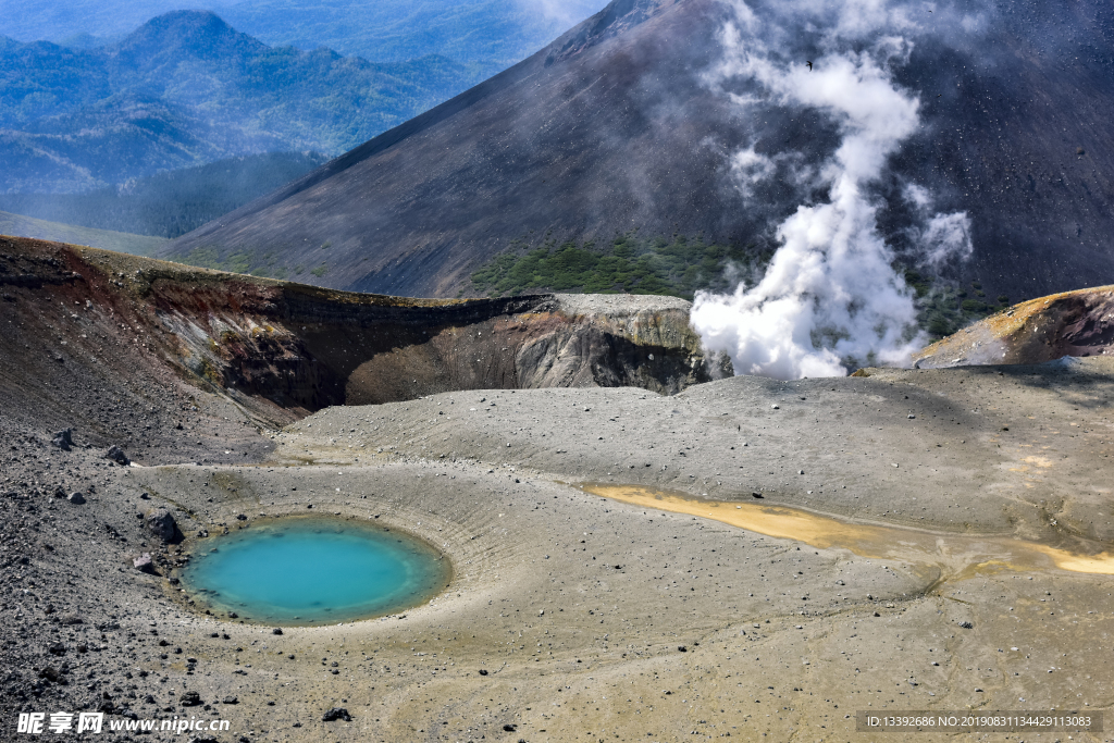 火山 蒸汽 地热 山脉