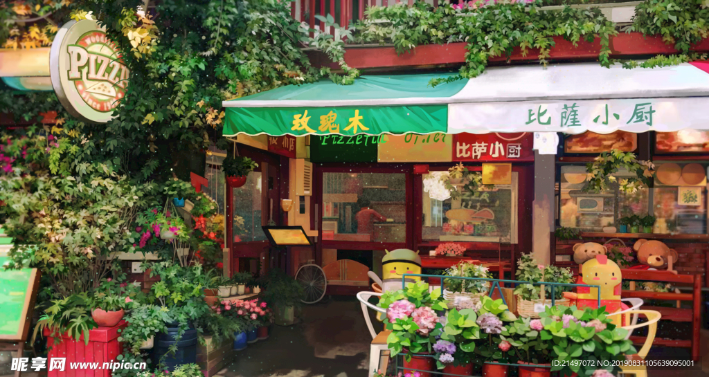 精品动漫壁纸场景卡通手绘插画
