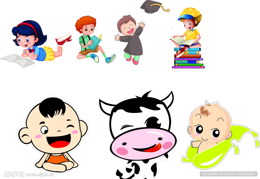 卡通小孩