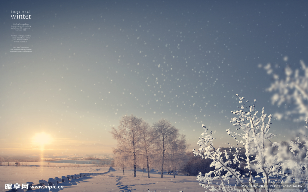 唯美冬季雪景背景