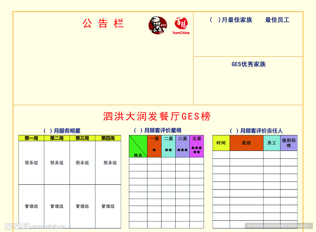 餐厅GES榜