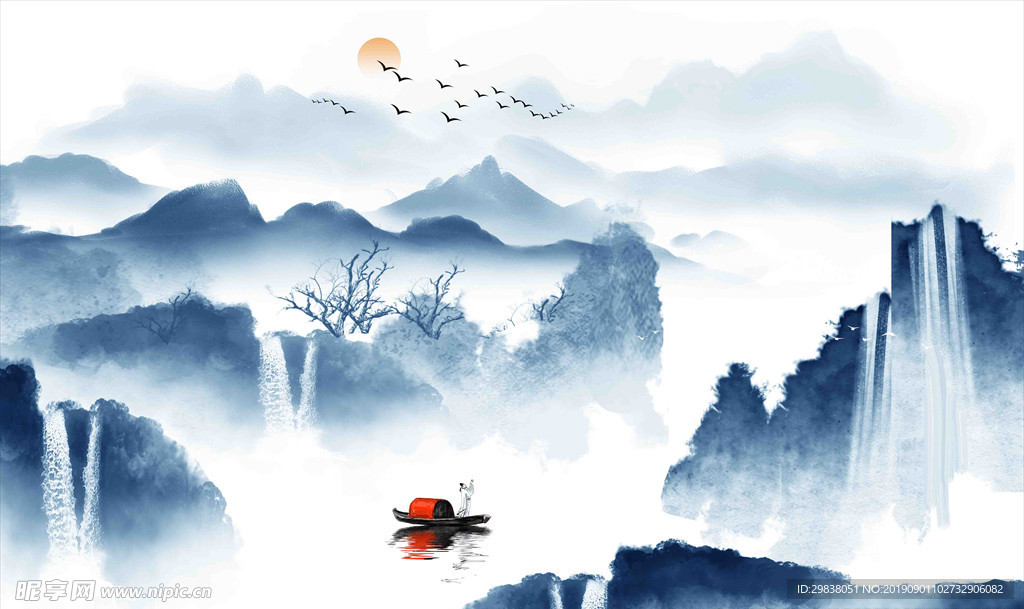 山水水墨画