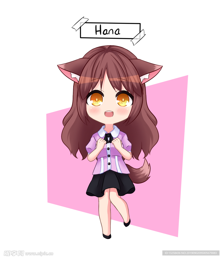 女孩卡通插画动漫人物