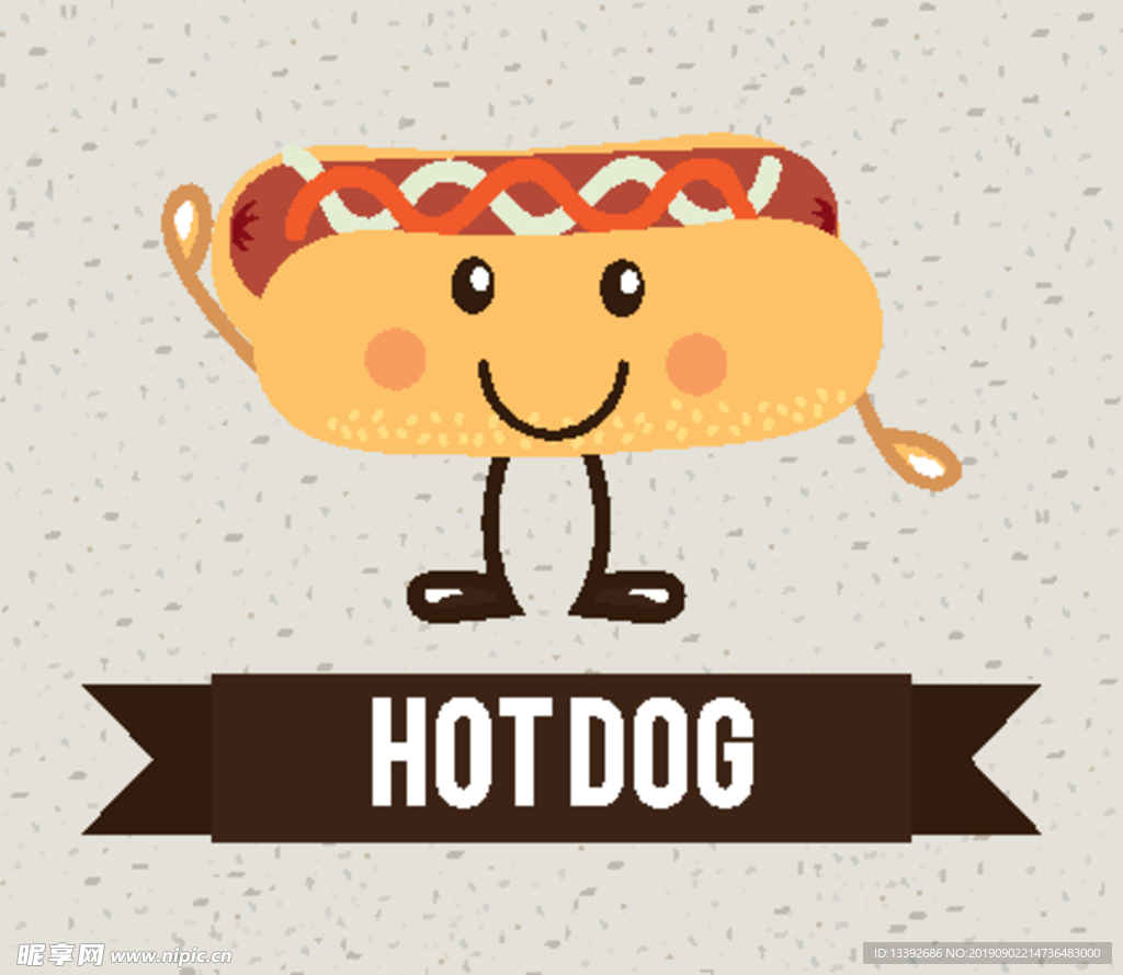 笑脸 卡通 热狗 Hotdog
