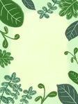 手绘绿叶叶片纹理背景图案