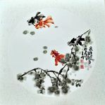 刘丁瑞先生写意国画小品金鱼