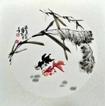 刘丁瑞先生写意国画小品金鱼