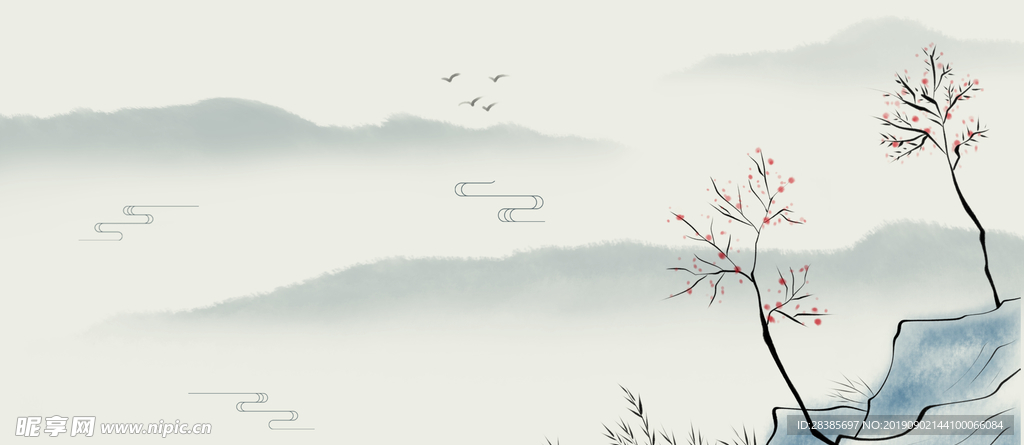 清雅水墨画