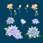 卡通莲花