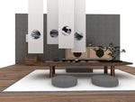 禅意茶桌边柜3d模型