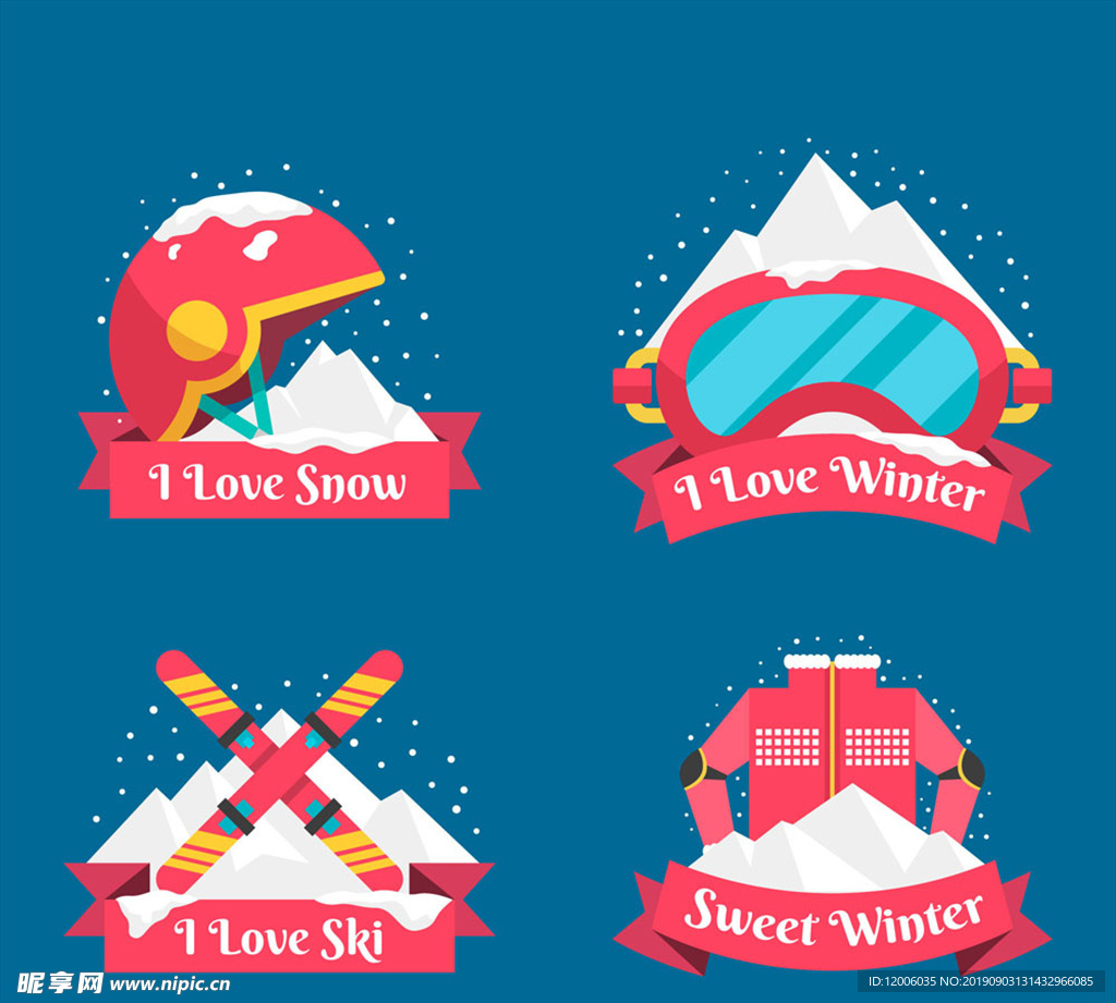 4款创意冬季运动标签