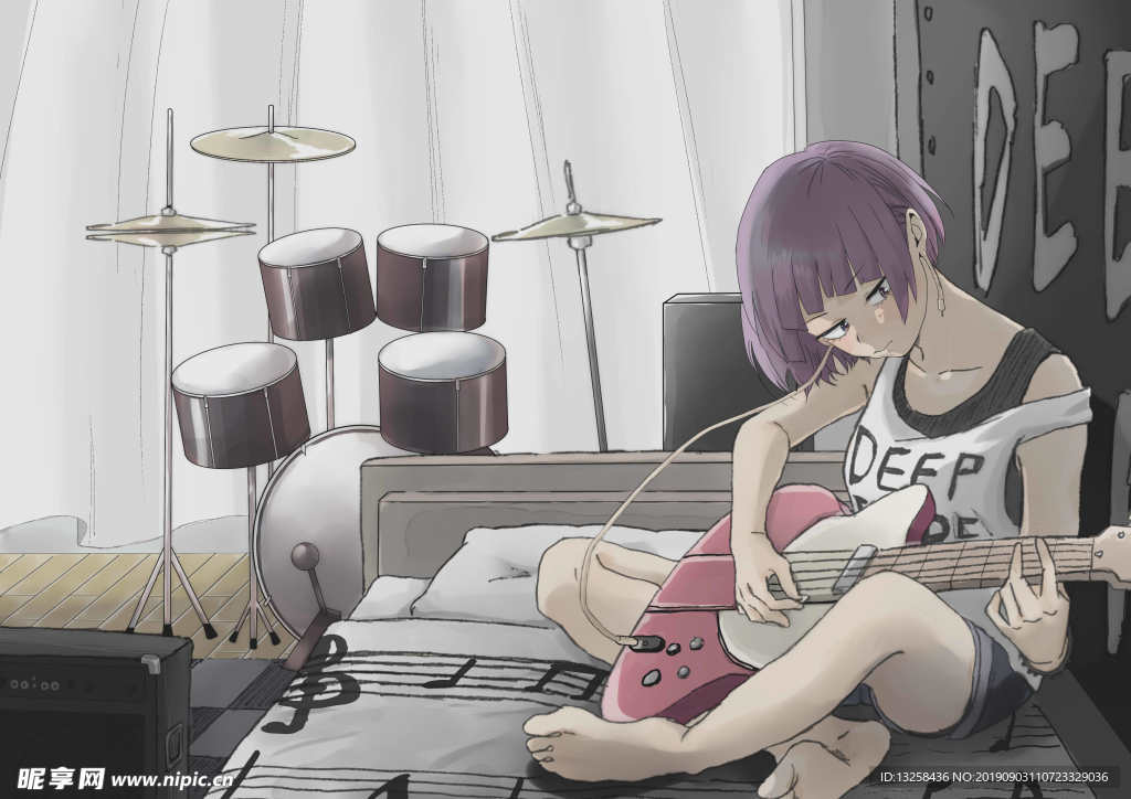 女孩卡通插画动漫人物