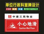 科室牌小心地滑喷印