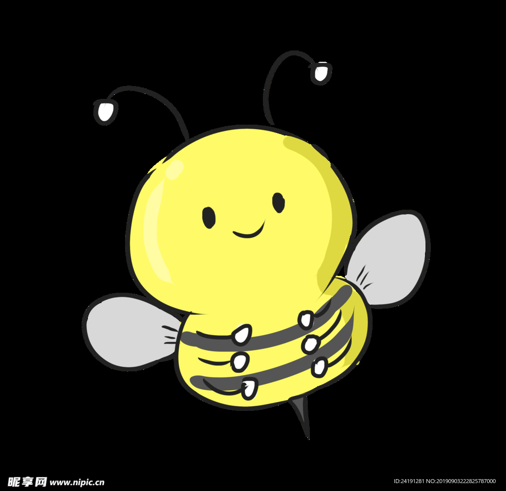手绘卡通可爱小黄蜂背景图案