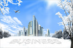 PSD北国风光雪景