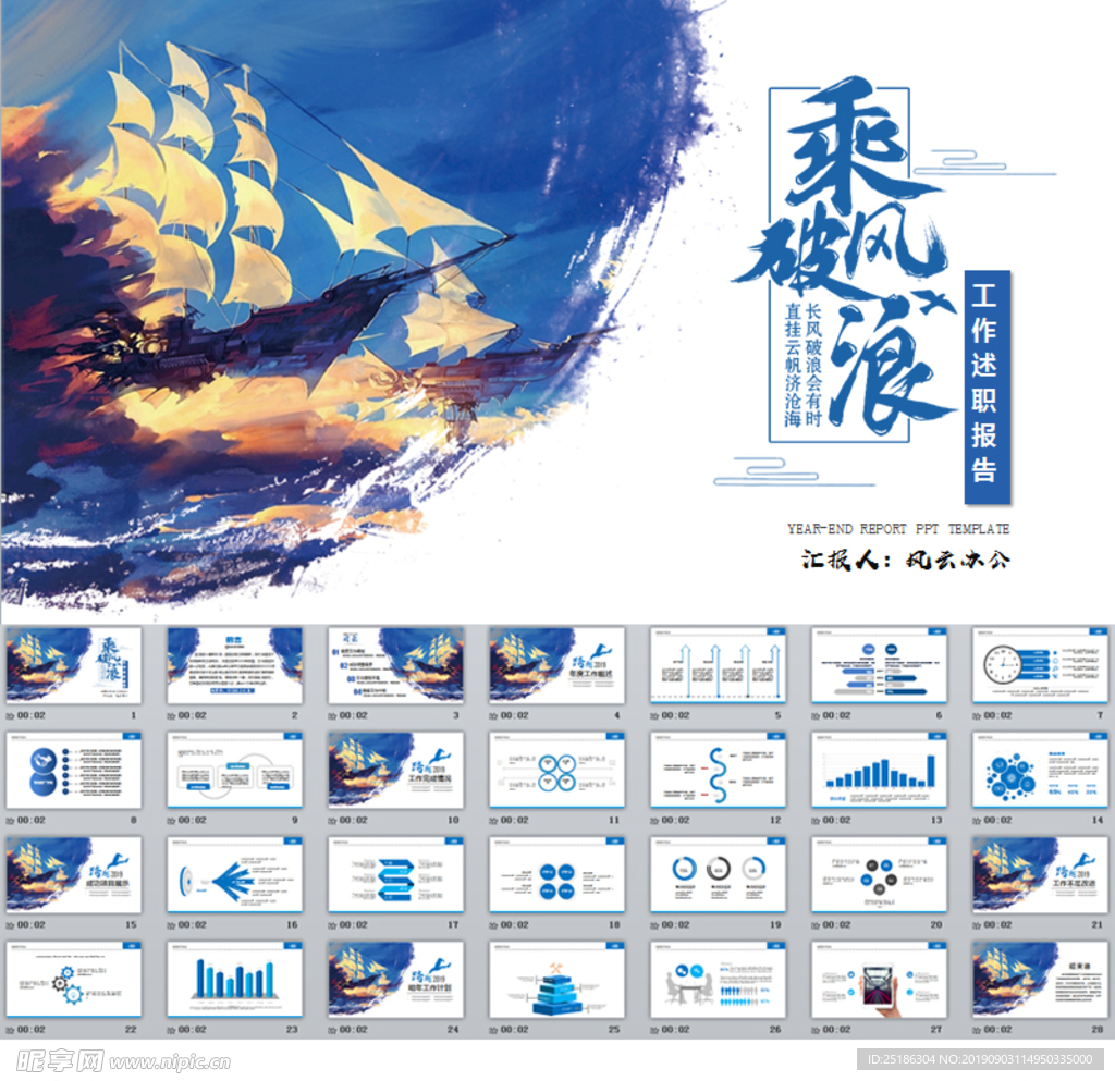 乘风破浪工作述职报告PPT