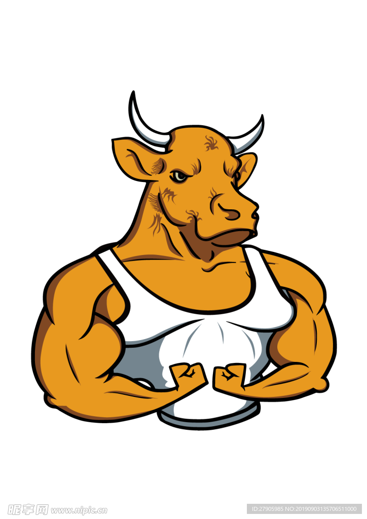 牛人健身拟人牛肌肉