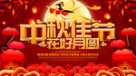 中秋佳节花好月圆卡通嫦娥月饼图