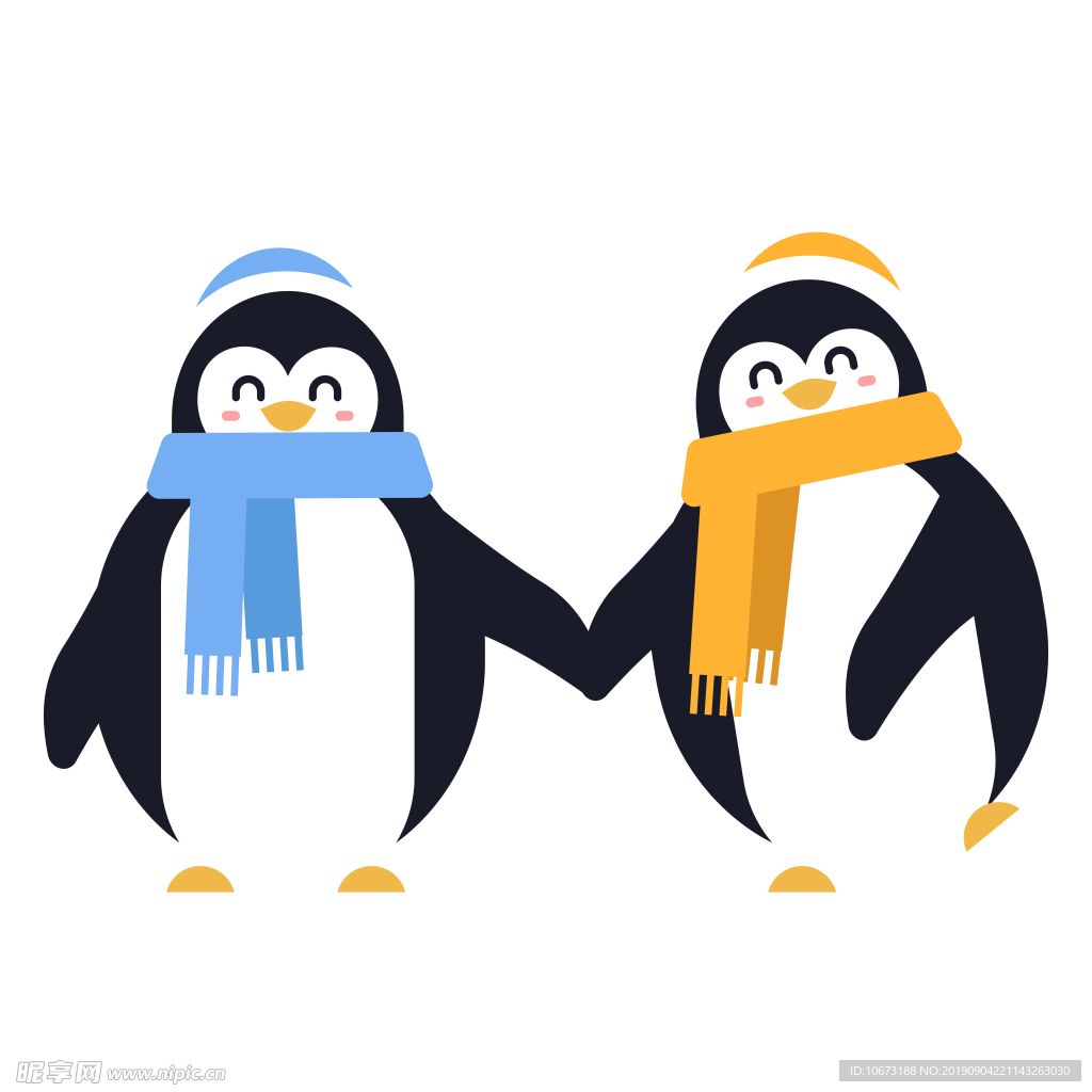 卡通情侣企鹅图片素材-编号40063727-图行天下