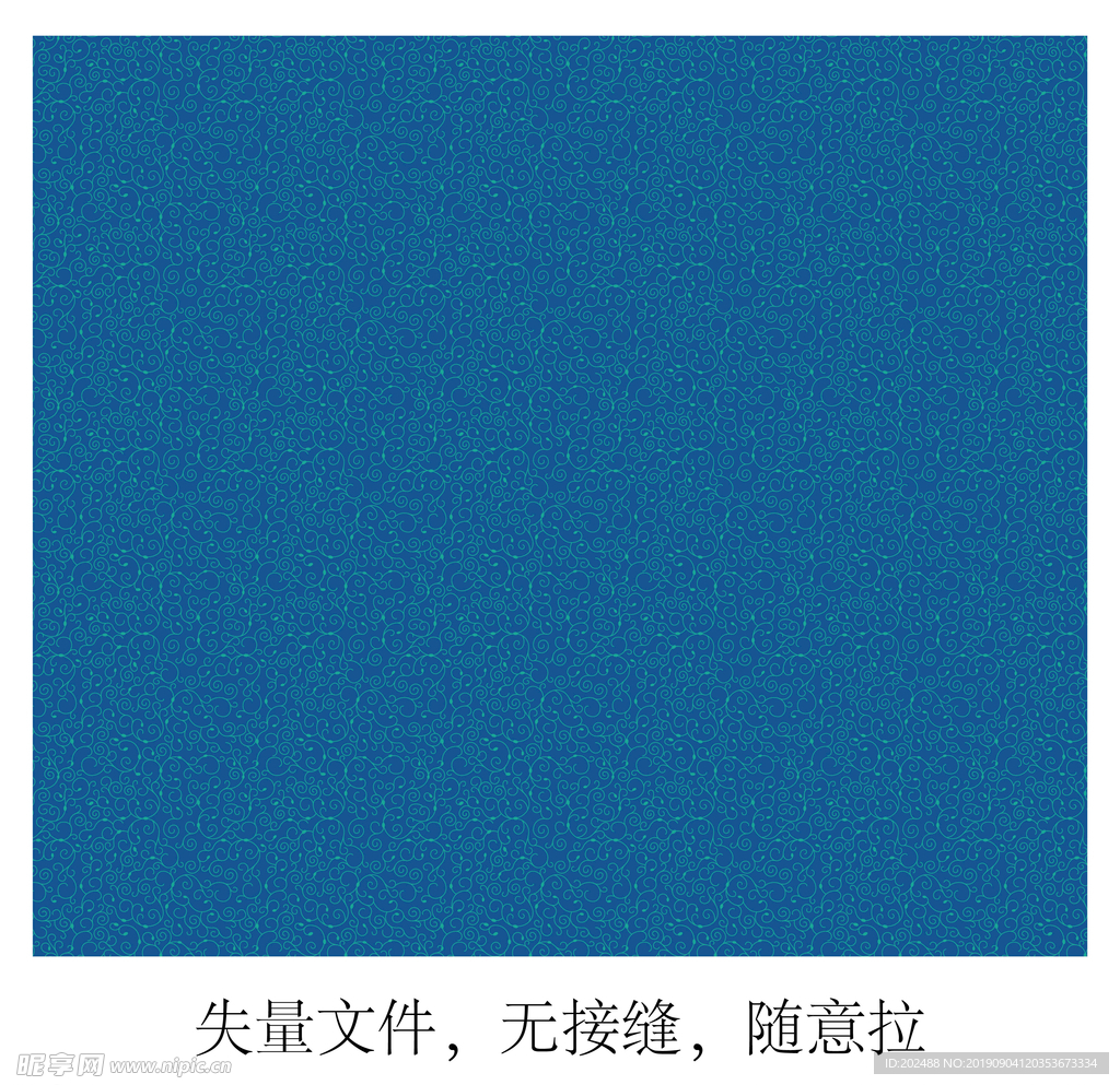 蓝色印花图案