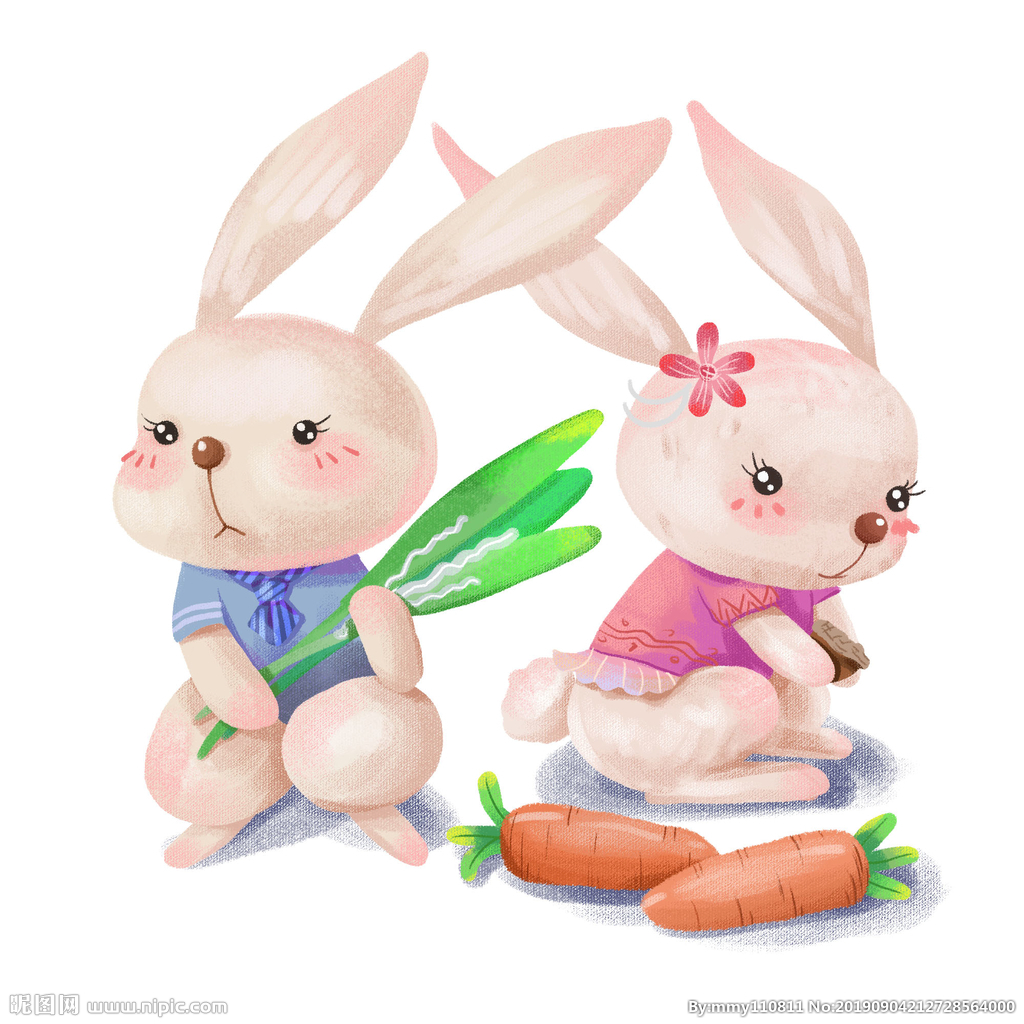 卡通可爱小兔子免扣背景图案