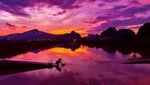 夕阳晚霞醉峰林