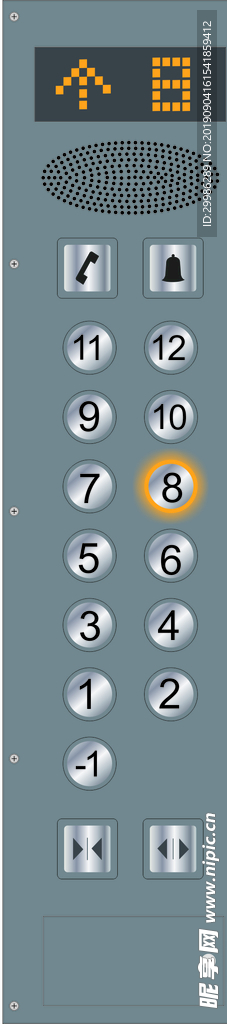 电梯按钮 圆形数字电梯按钮道具