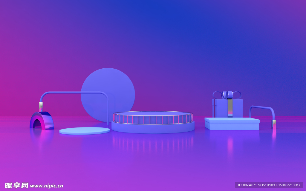 高清炫彩C4D立体空间背景图片
