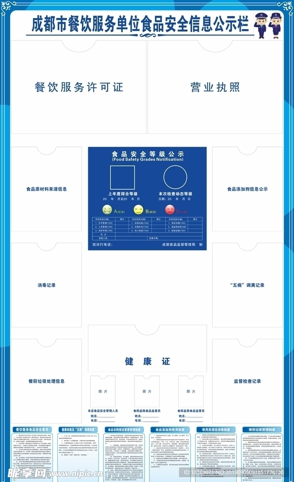 餐饮服务单位食品安全信息公示栏