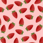 手绘清新草莓无缝背景图案