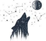 狼头星系星座北欧风格