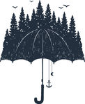 雨伞森林印花
