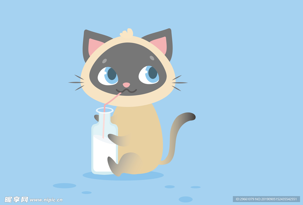 猫喝牛奶
