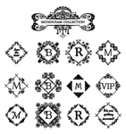 欧式花纹 标签 欧式边框 矢量