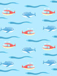 卡通清新海底鱼类背景图案