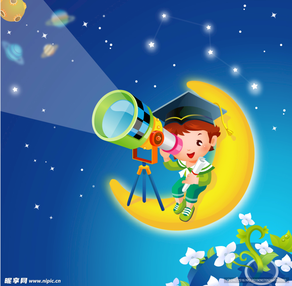 夜观天象矢量图
