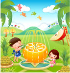 水果喷泉