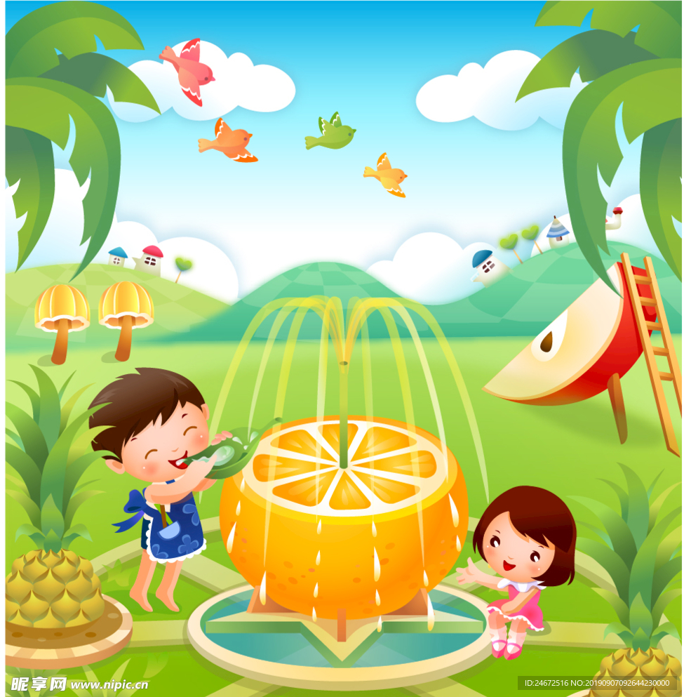 水果喷泉