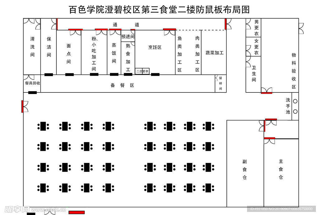 百色第三食堂防鼠板