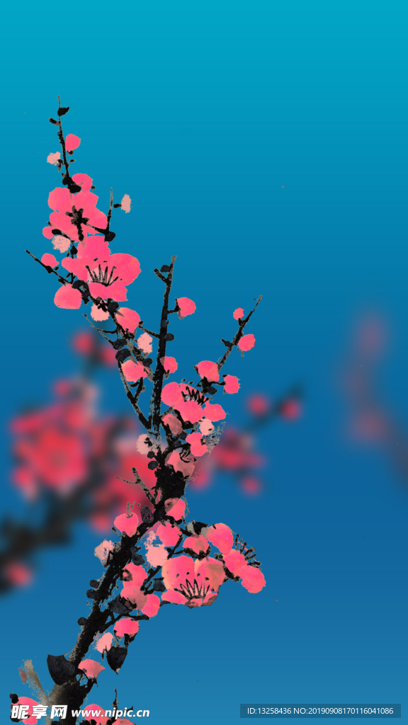 桃花粉色花朵植物背景