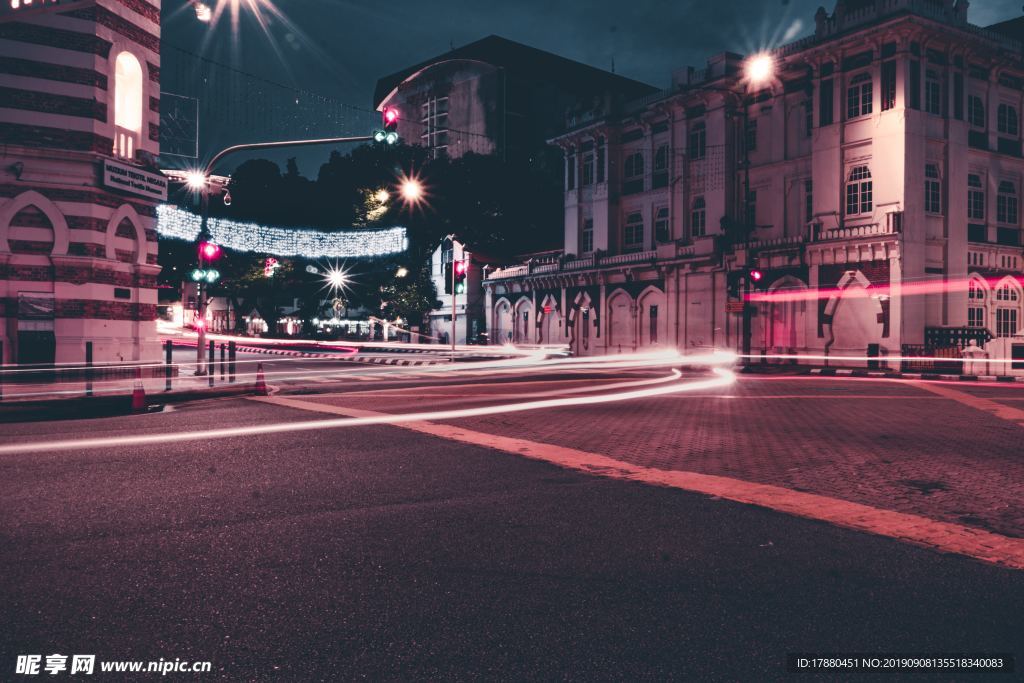 城市 美丽 夜景 街道 街区