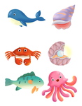 卡通海洋生物