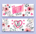 2款彩绘情人节花卉banner