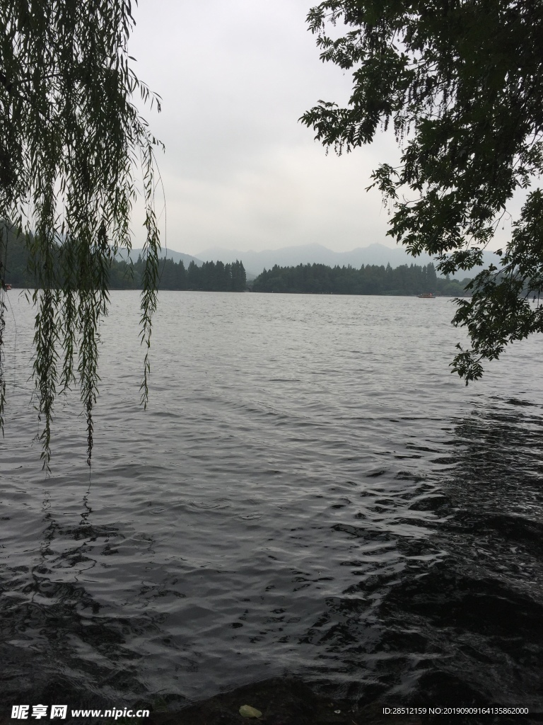 旅游景点杭州西湖海报元素