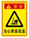 当心表面高温