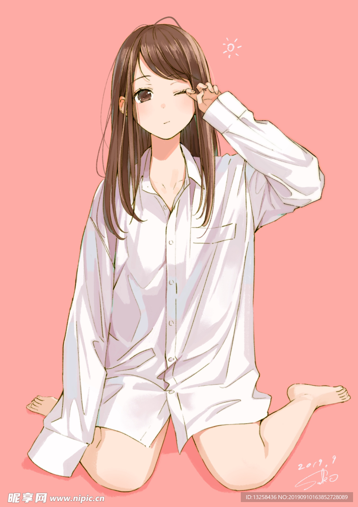 女孩卡通插画动漫人物