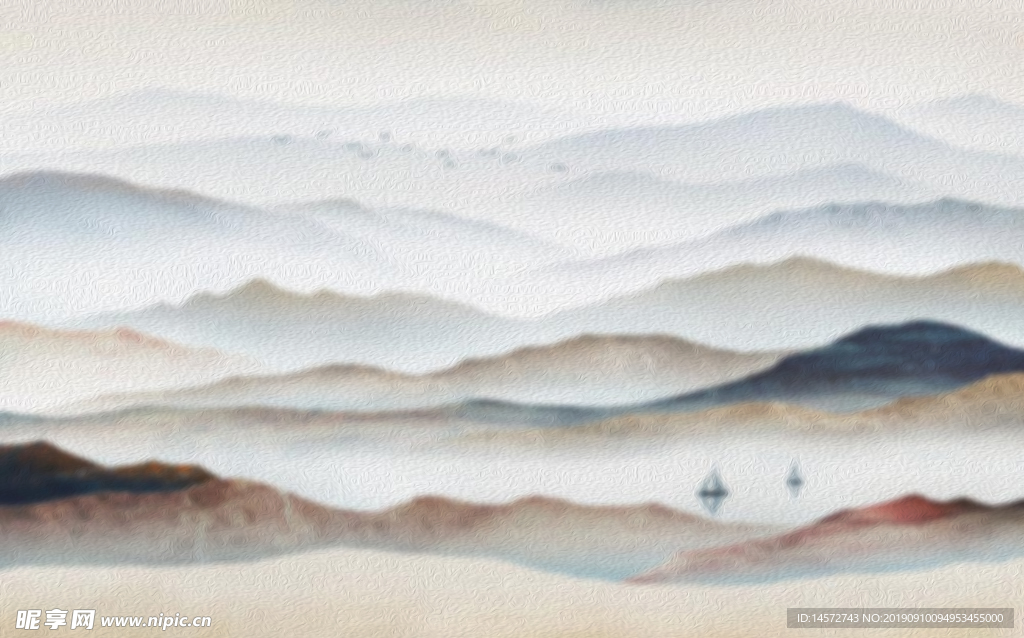油画山水图