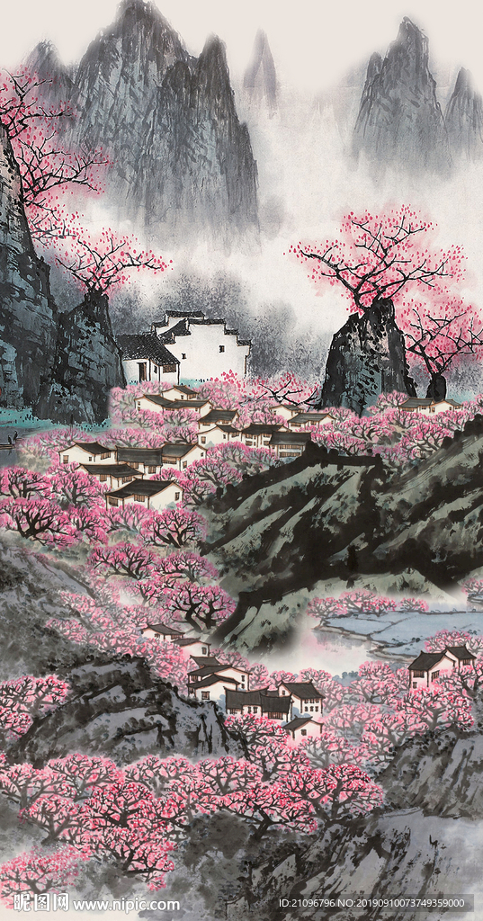 玄关国画风景