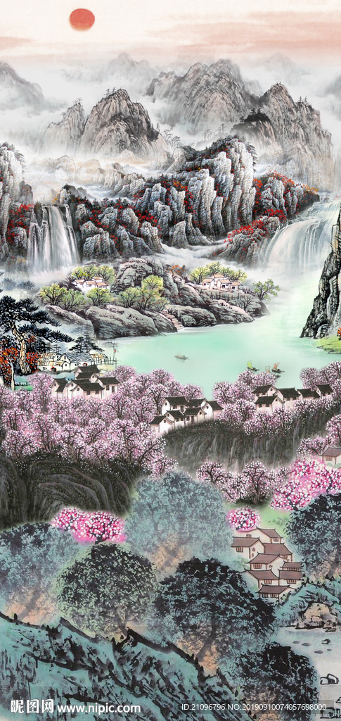 玄关山水国画